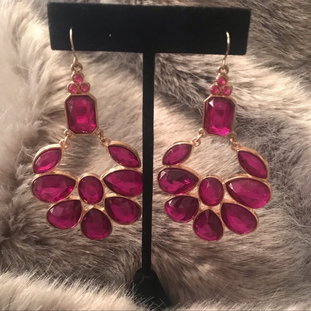 Magenta fuchsia statement earrings